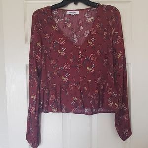 Maroon baby doll shirt